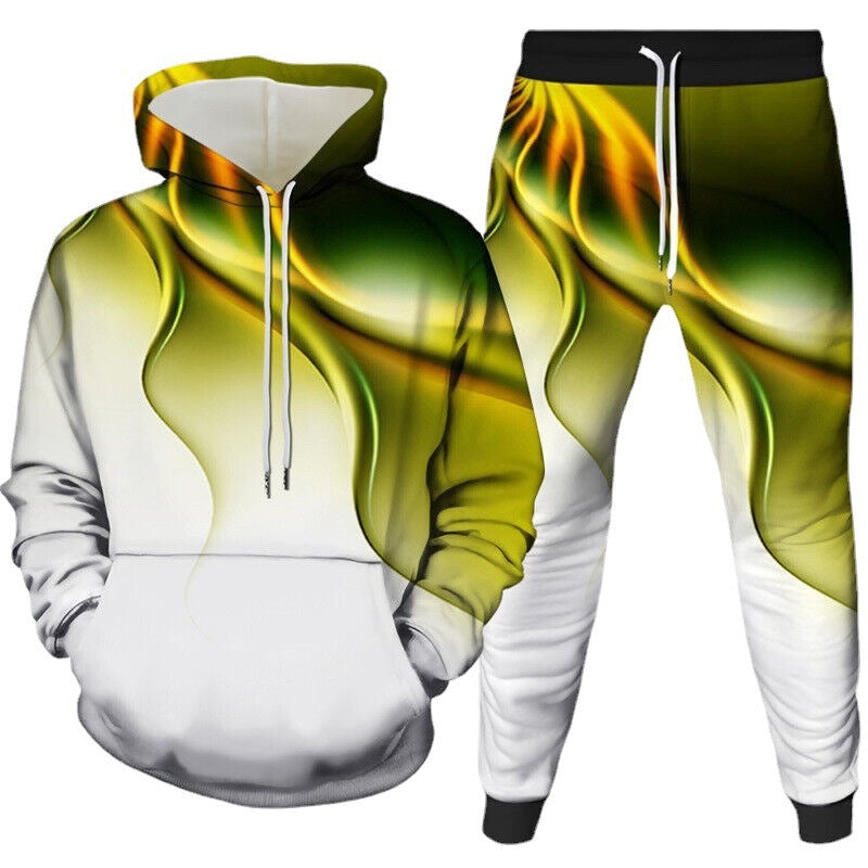 Herren Sportset Kapuzenpullover Jogginghose Modern Grafik