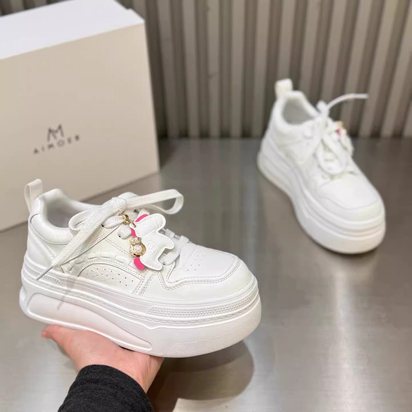 Damen Sneaker Plateau Modisch Komfortabel Mit Dämpfung