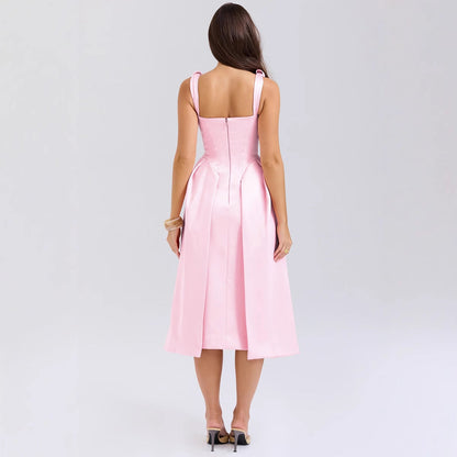 Damen Maxikleid V-Ausschnitt Elegant Lang