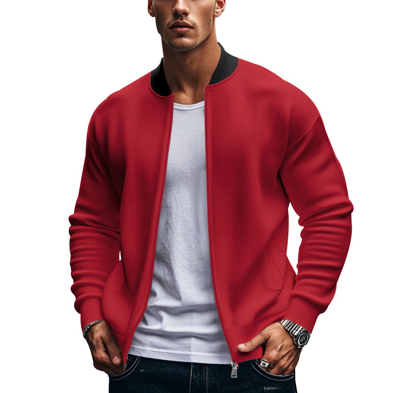 Herren Zip-Jacke Modern Elastisch Mit Hochem Kragen - BerlinGlamour