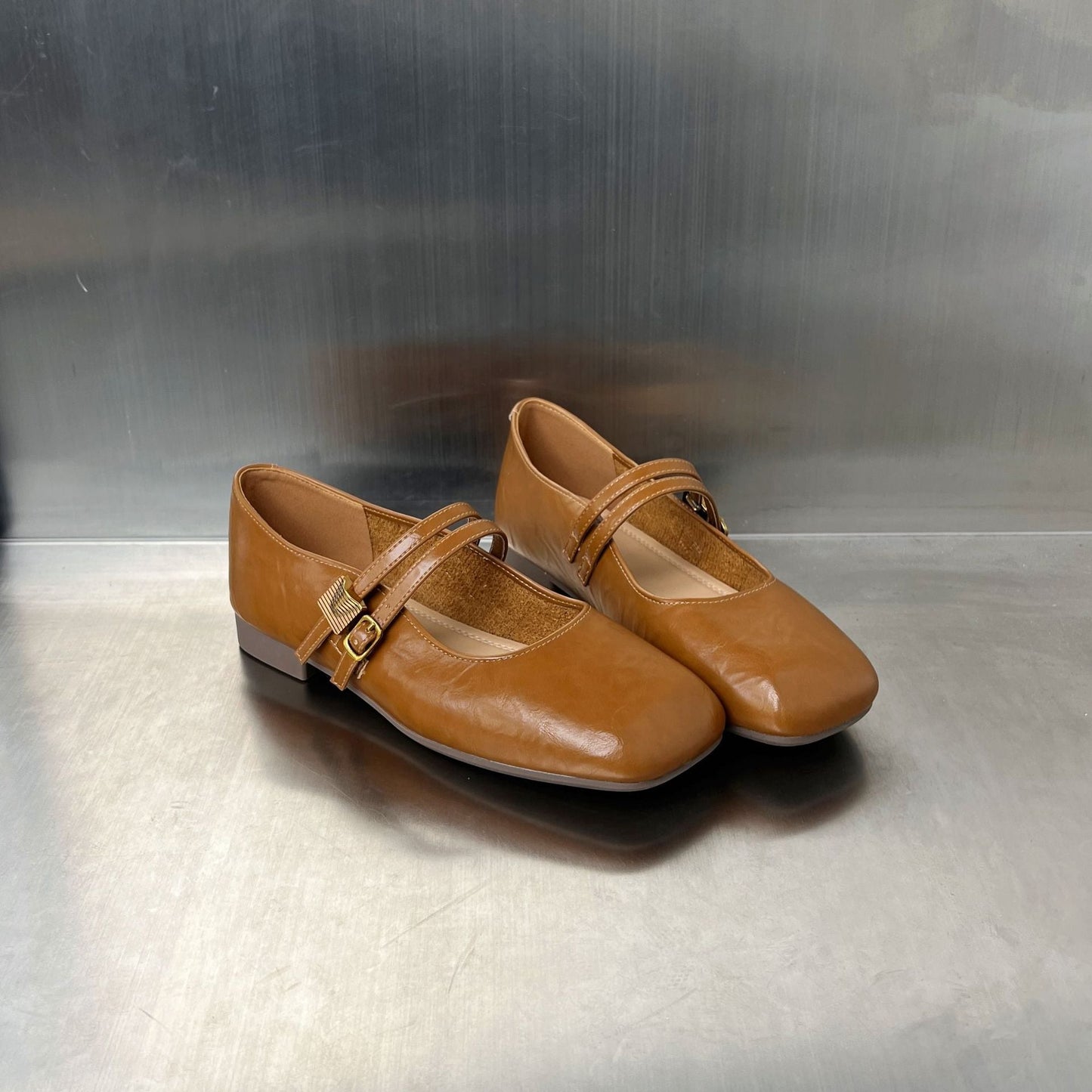 Damen Ballerinas Elegante Riemenschuhe Komfort Innensohle