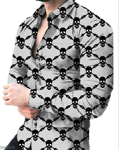 Herren Hemd Langarm Modernes Florales Design