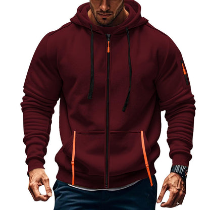 Herren Kapuzenpulli Sportlich mit Taschen Grau