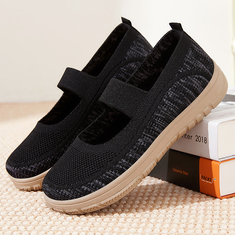 Damen Schuhe Bequem Atmungsaktiv Elastisch Weiss