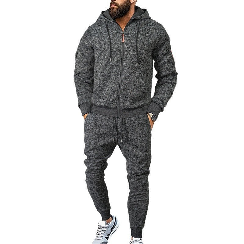 Herren Sportanzug Kapuzenpullover mit Reißverschlusstaschen
