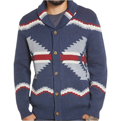 Herren Strickjacke Modern Ethno Design Knöpfe