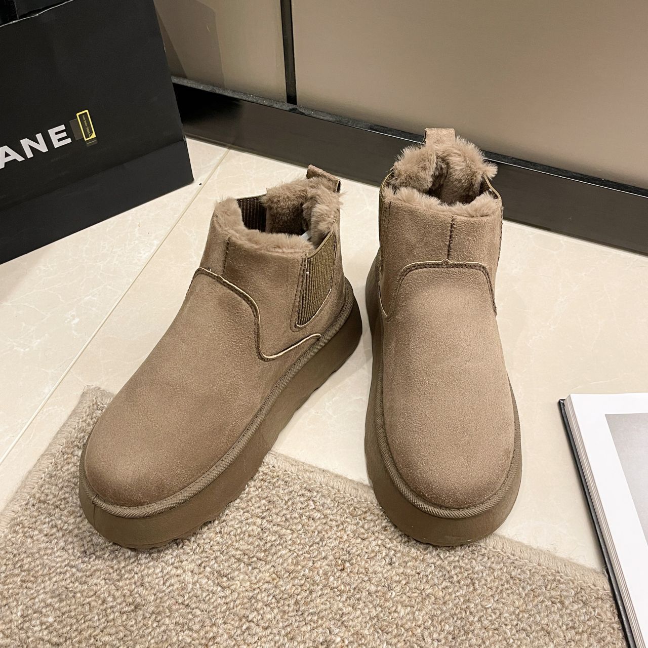 Damen Winterboots Warm Fleece gefüttert Elastisch