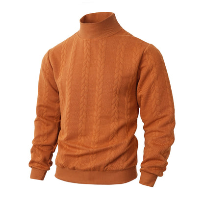 Herren Pullover Grobstrick Hochkragen Modern
