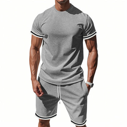 Herren Kurzarmshirt Sportlich Modern Kontrastdetails