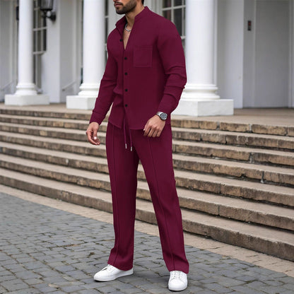 Herren Zweiteiler-Set Modisch Strukturiert Berlin Stil