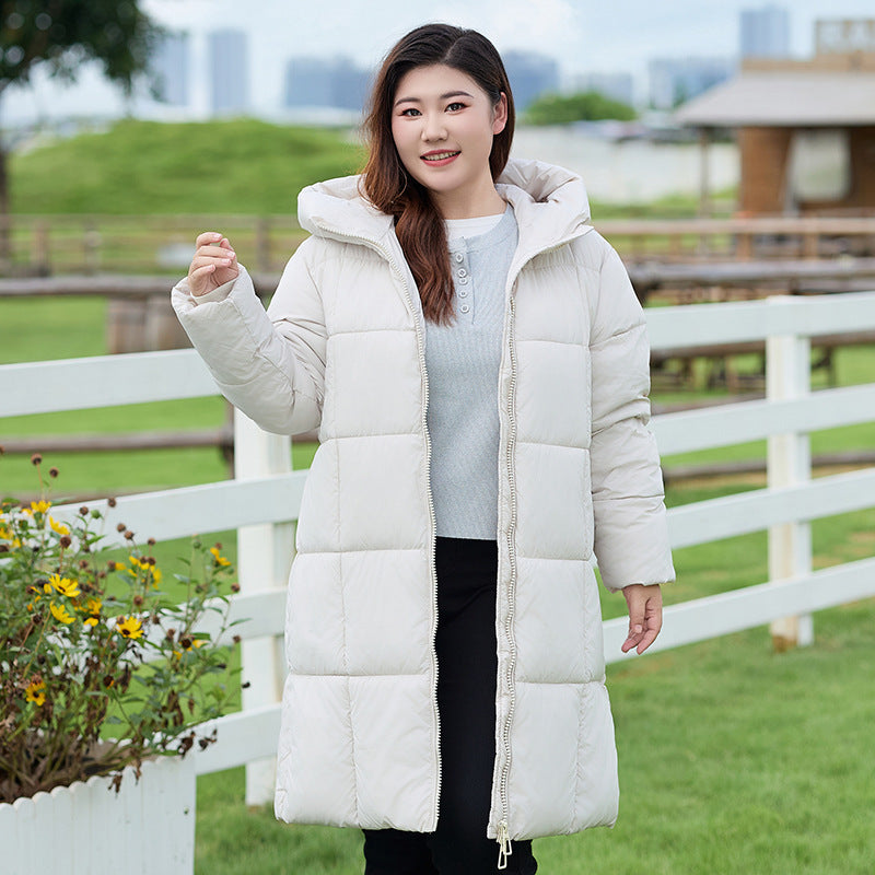 Damen Pufferjacke Warm Kapuze Reißverschluss Winter