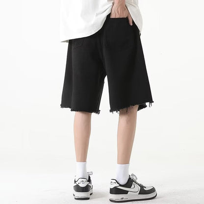Herren Shorts Denim Rissig Lässig Modern