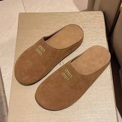 Damen Hausschuhe Veloursleder Weich Warme Heidi Schuhe