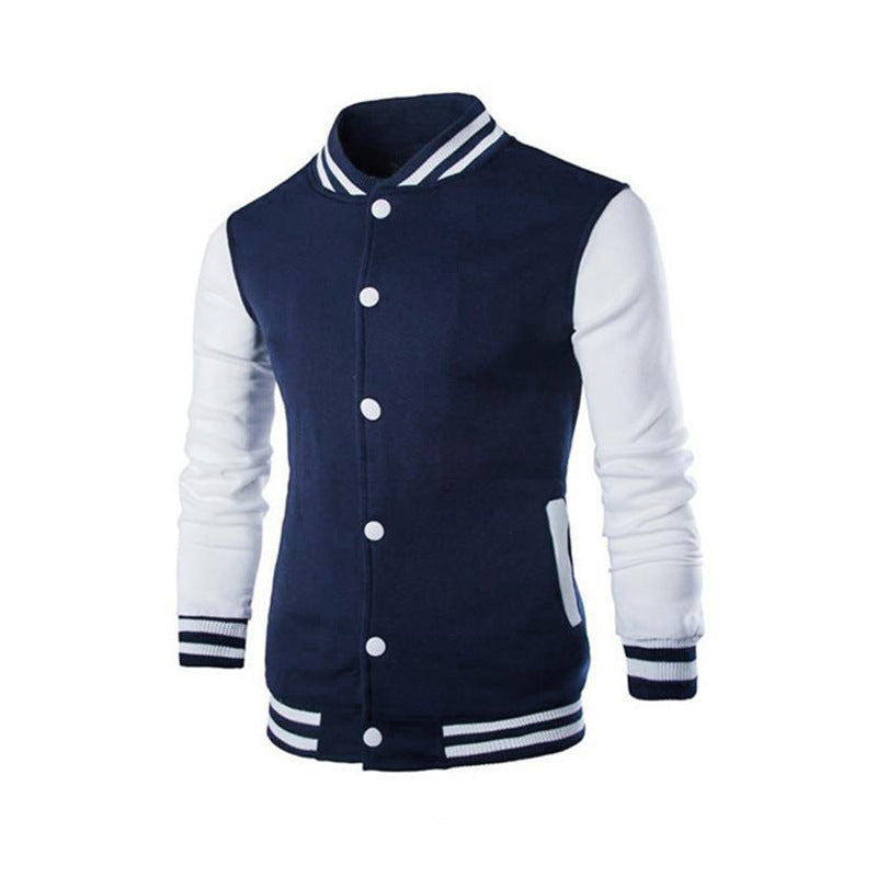 Herren Collegejacke Sportlich Kontrast Ärmel Bequem