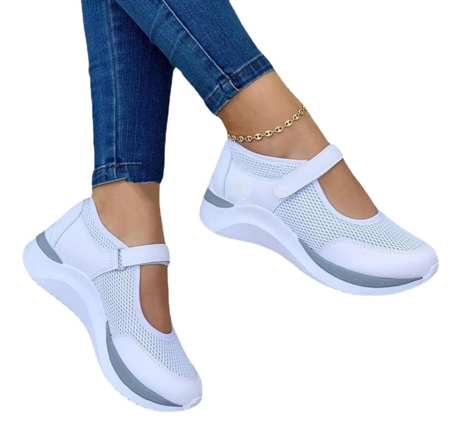 Damen Sneaker atmungsaktiv Mesh Bequem Verstellbar