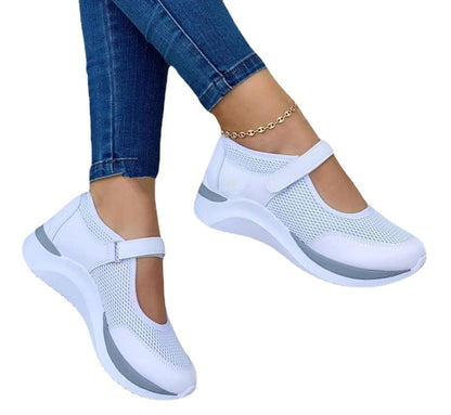 Damen Sneaker atmungsaktiv Mesh Bequem Verstellbar