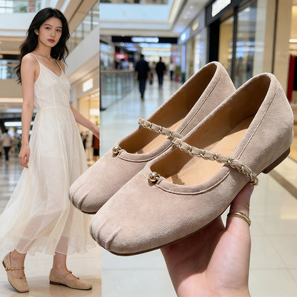 Damen Ballerinas Elegante Modisch mit Kettenriemen - BerlinGlamour