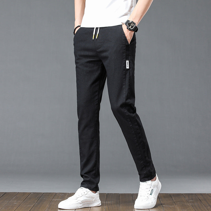 Herrenhose Bequem Baumwolle mit verstellbarem Bund und Taschen