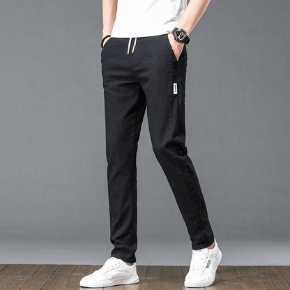 Herrenhose Bequem Baumwolle mit verstellbarem Bund und Taschen