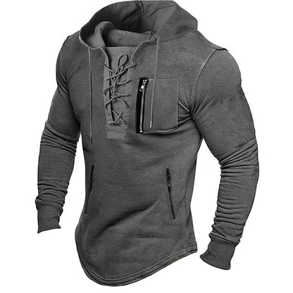 Herren Kapuzenpullover Sportlich Schnürverschluss Modern