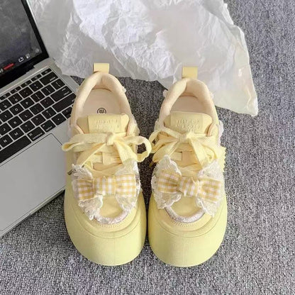 Damen Sneaker Rüschendesign Frauen Schuhe Sportlich Modern
