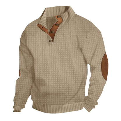 Herren Pullover Strick Leder Akzente Modern Eleganz