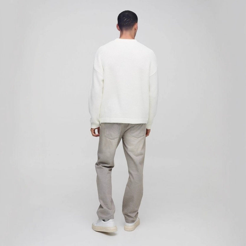 Herren Strickpullover Lässig Knopfleiste Modern