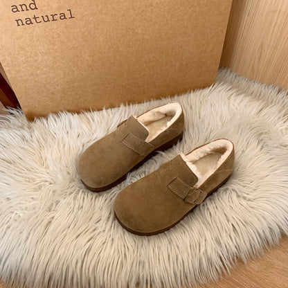 Damen Clogs Weich Velours Bequem Schnalle Modisch