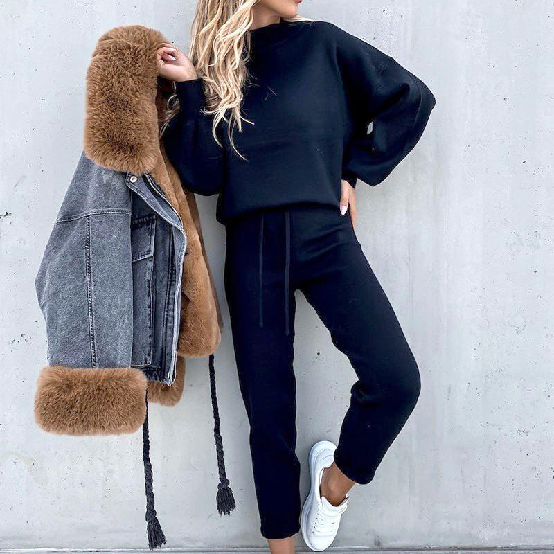 Damen Lounge Set Zweiteiler Bequem Modern