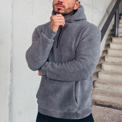 Herren Fleece Hoodie Kuschelig Modern mit Taschen