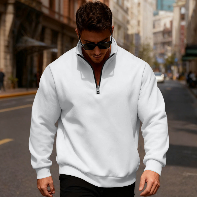 Herren Sweatpullover Hochkragen Reißverschluss Sportlich