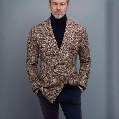 Herren Blazer Zweireihig Modern Hochwertig
