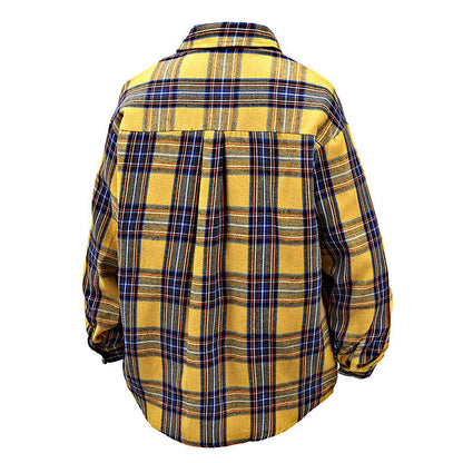 Herren Flanellhemd Kariert mit Brusttasche Modern