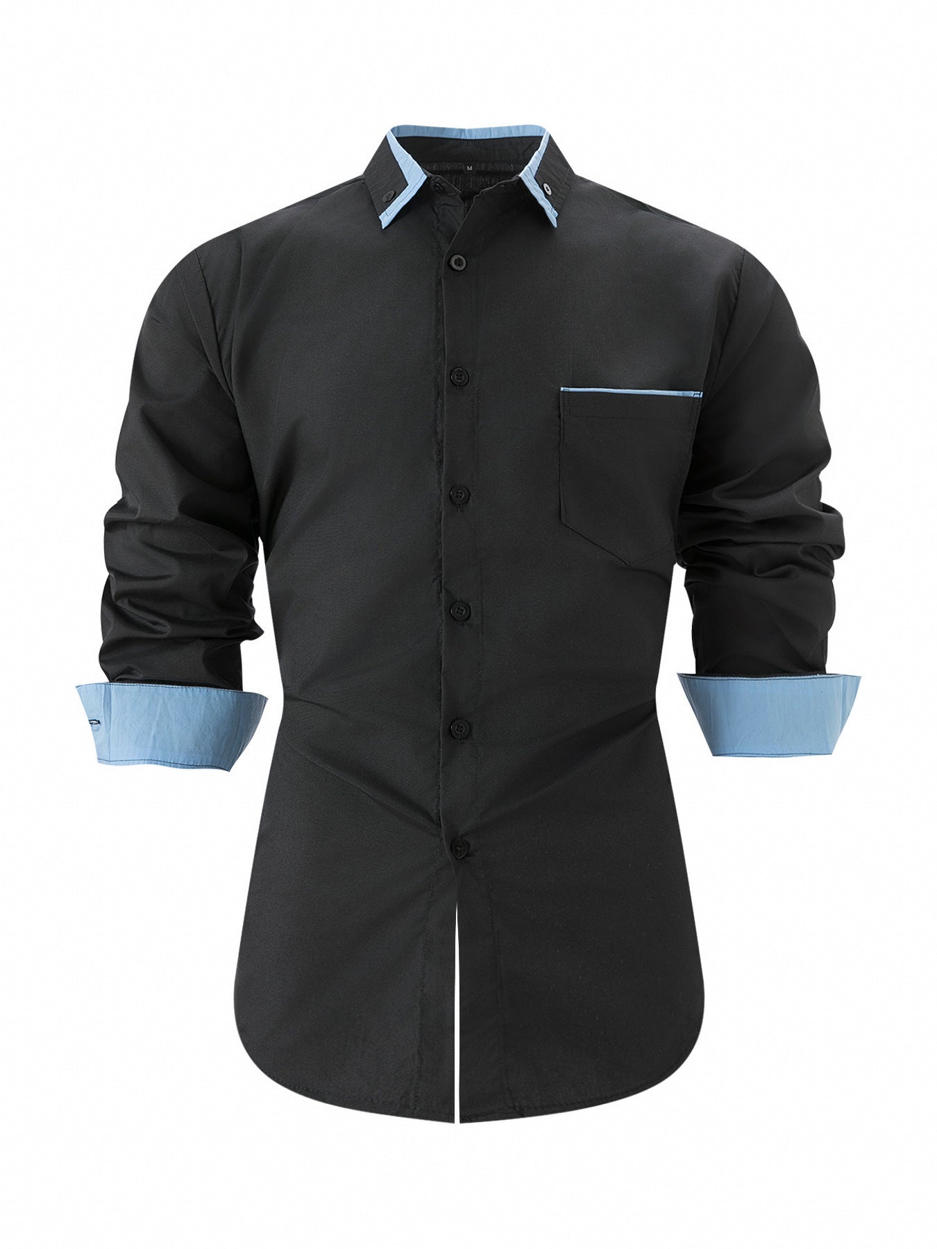 Herren Langarmhemd mit Kontrastdetails Modern Stylish