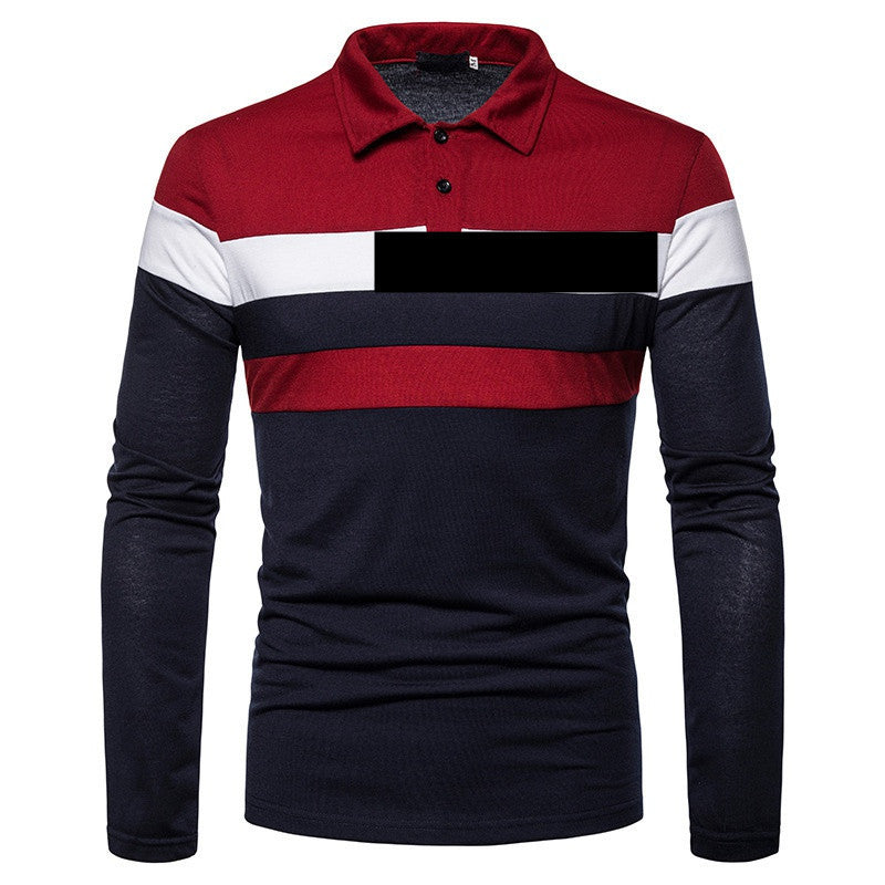 Herren Langarmshirt Modernes Streifenmuster Slim Fit