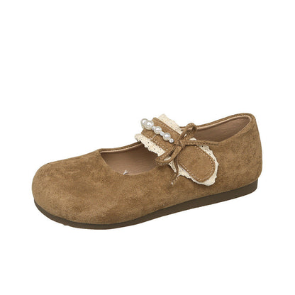 Damen Ballerina Schuhe Plüsch Elegant mit Schleife