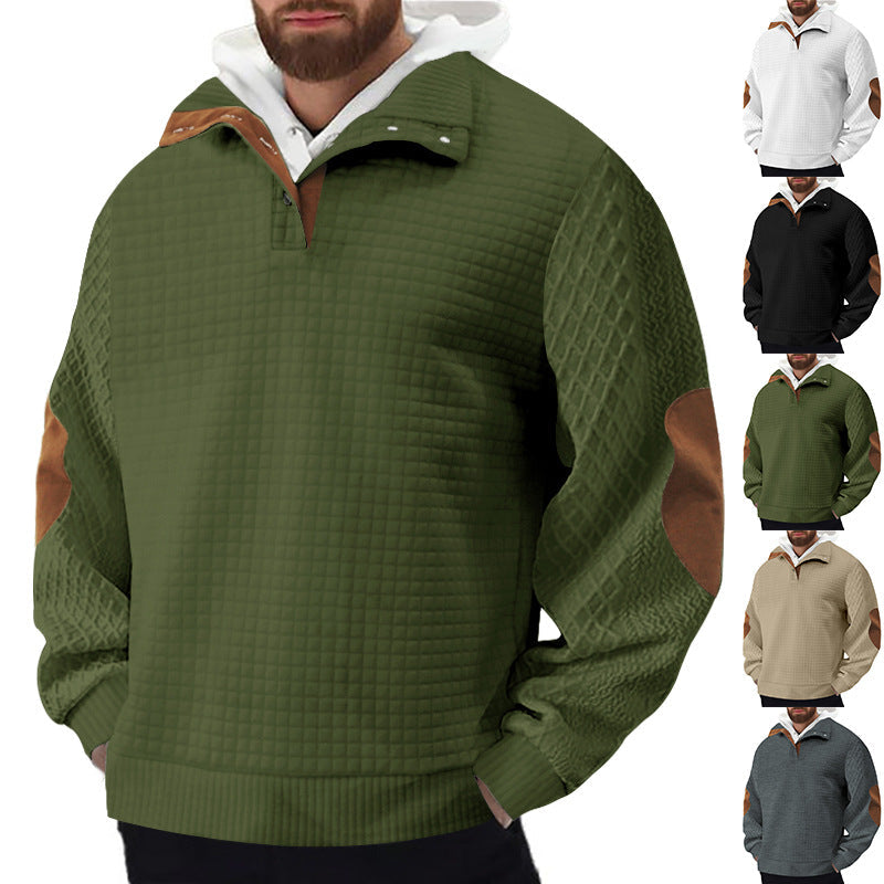 Herren Fleece Pullover Robust Hochkragen Strukturiert - BerlinGlamour