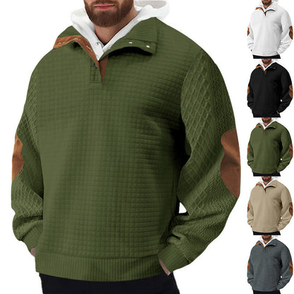 Herren Fleece Pullover Robust Hochkragen Strukturiert - BerlinGlamour