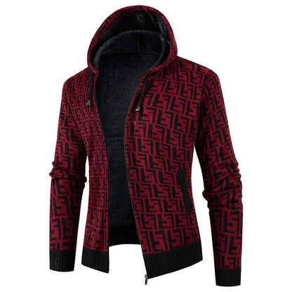 Herren Strickjacke Zopfmuster Kuschelig Modern