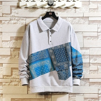 Herren Polo Pullover Paisley Design Klassisch - BerlinGlamour