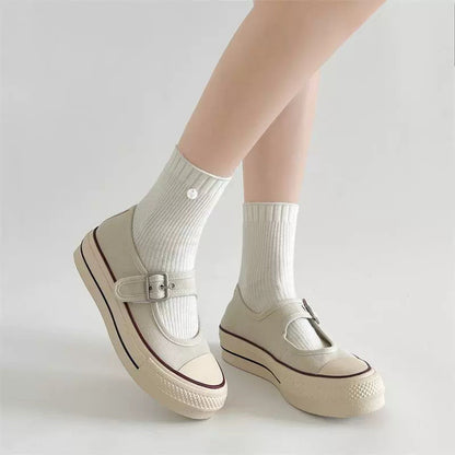 Damen Schuhe Mary Jane Weich Moderne Riemen Schuhe