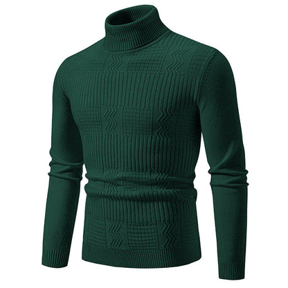Eleganter Rollkragenpullover Herren Strukturiert Modern