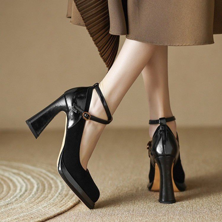 Damen Pumps Hochzeitsschuhe Luxus Blockabsatz Elegант