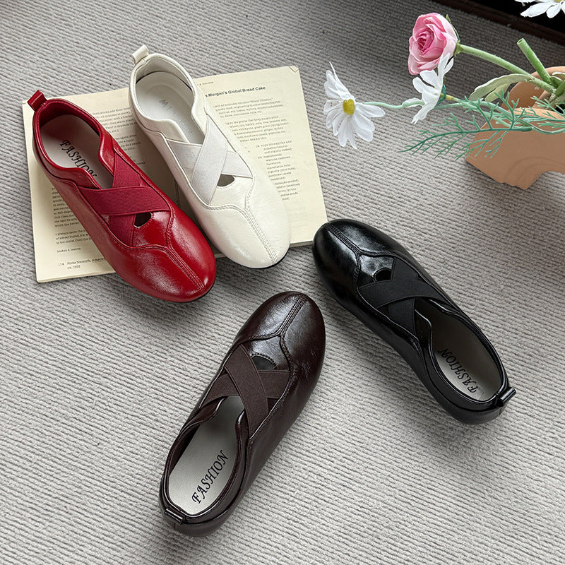 Damen Ballerinas Bequem Elegant mit Gummizug