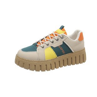 Damen Plateau Sneaker Hoch Modisch mit Struktursohle