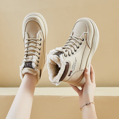 Damen Winterboots High-Top Kuschelig Warme Schneestiefel