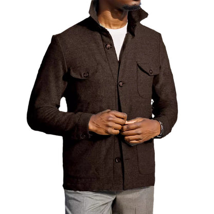 Herren Jacke Stehkragen Utility Style Praktisch