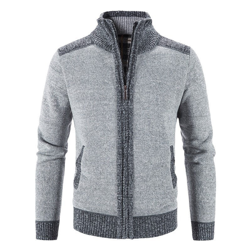 Herren Strickjacke Modern Hochgeschlossen Zipper