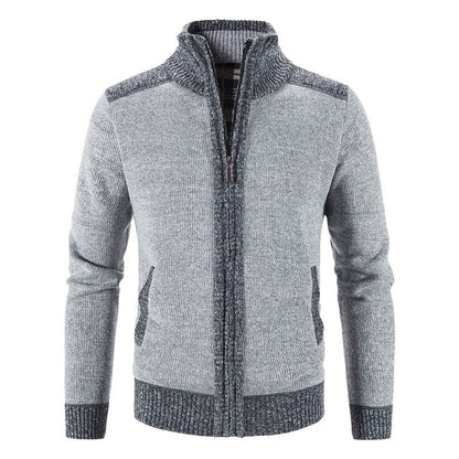 Herren Strickjacke Modern Hochgeschlossen Zipper