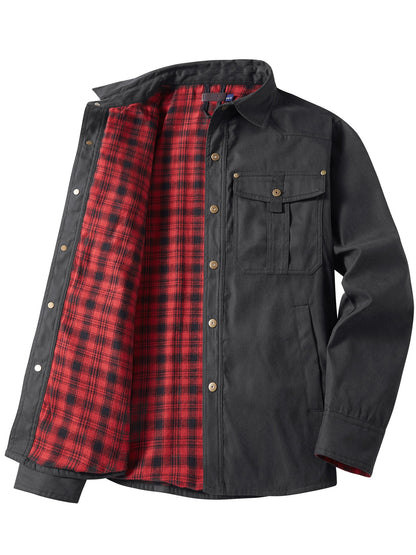 Herren Arbeitsjacke Flanell gefüttert Warm